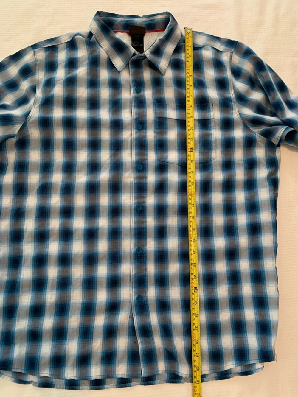The North Face Men’s Blue and White Plaid Button-Down Shirt size XL